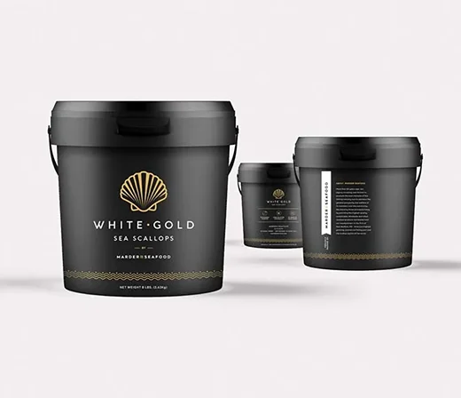 Marder Seafood White Gold Packaging Tub